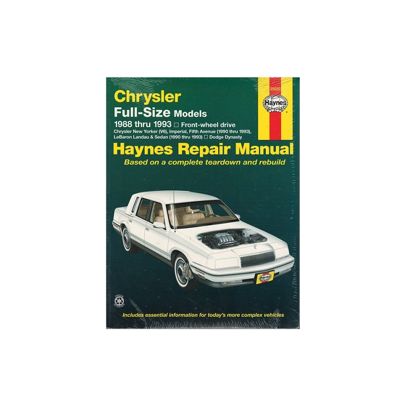 CHRYSLER Full-Size Models 1988 TO 1993 MODELS OWNERS WORKSHOP MANUAL / HAYNES | 25020 |