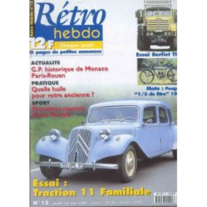 RETRO HEBDO TRACTION 11 FAMILIALE N°12 | RETRO HEBDO N°12 |