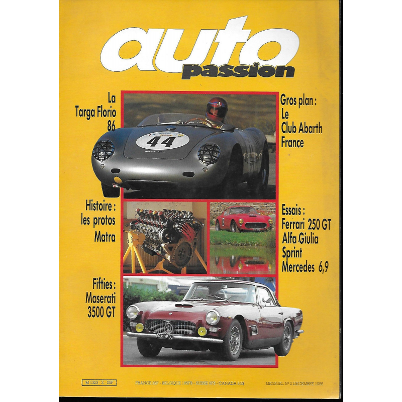 AUTO PASSION FERRARI 250GT - ALFA SPRINT N°2 | AUTO PASSION N°2 |