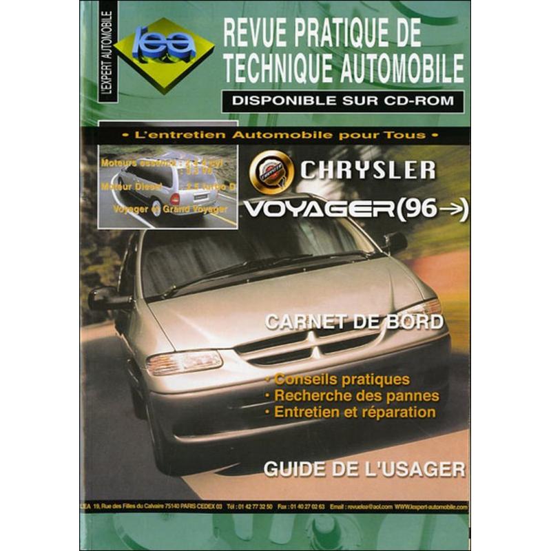 REVUE TECHNIQUE CHRYSLER VOYAGEUR depuis 1996 | RTA TAP380 |