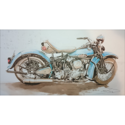 Reproduction - Moto BLUE KNUCK, François BRUERE | bruereBLUE | 2