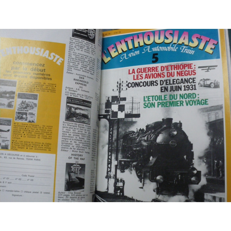L' ENTHOUSIASTE N°1 à N°9 (1977) AVION AUTOMOBILE TRAIN | ENTHOUSIASTE |