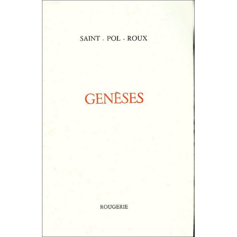 GENESES de SAINT-POL-ROUX | 9782856682340 |