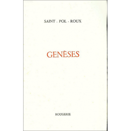GENESES de SAINT-POL-ROUX | 9782856682340 |