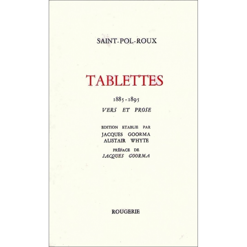 TABLETTES de SAINT-POL-ROUX | 9782856682470 |