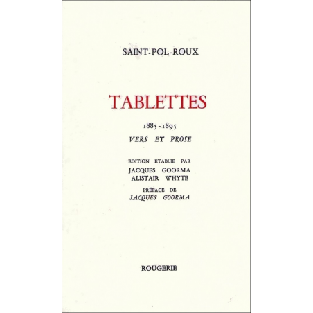 TABLETTES de SAINT-POL-ROUX | 9782856682470 |