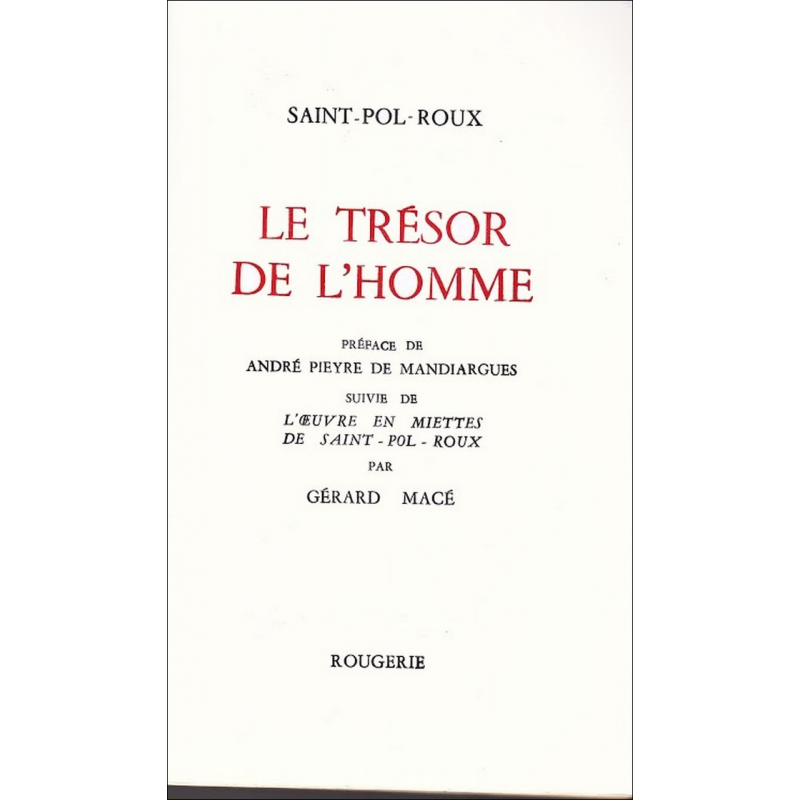 LE TRESOR DE L'HOMME de SAINT-POL-ROUX | 9782856682326 |