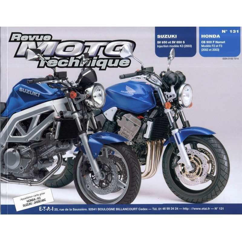 Revue Technique Moto HONDA CB 900 (2002-2003) | RMT 131 |