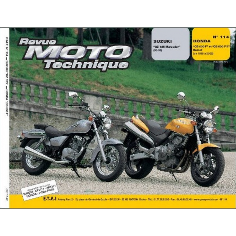 Revue Technique Moto HONDA CB 600 HORNET (1998-2002) | RMT 114 |