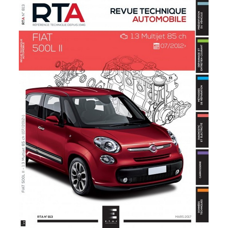 REVUE TECHNIQUE FIAT 500L 2 (2012 à 2018) - RTA 813 | 9791028306083 |