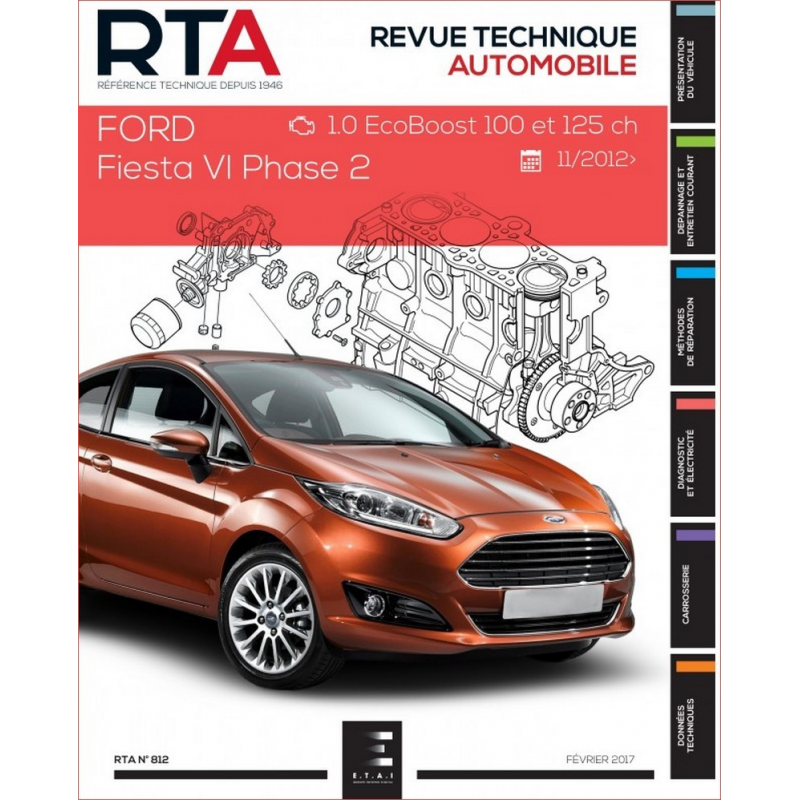 REVUE TECHNIQUE FORD FIESTA 6 PHASE 2 (2012 à 2017) - RTA 812 | 9791028306076 |
