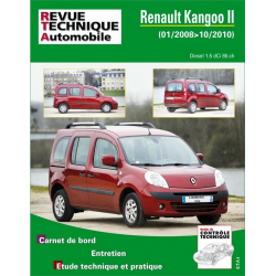 REVUE TECHNIQUE RENAULT KANGOO 2 PHASE 1 Diesel (2008 à 2013) - RTA B765 | 9782726876558 | 2