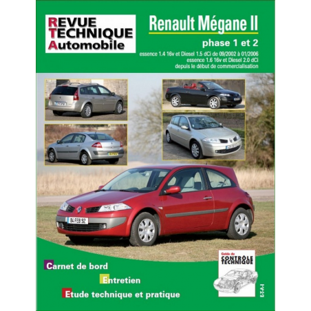 REVUE TECHNIQUE RENAULT MEGANE 2 PHASE 1 et 2 (2002 à 2009) - RTA B716 | 9782726871669 |
