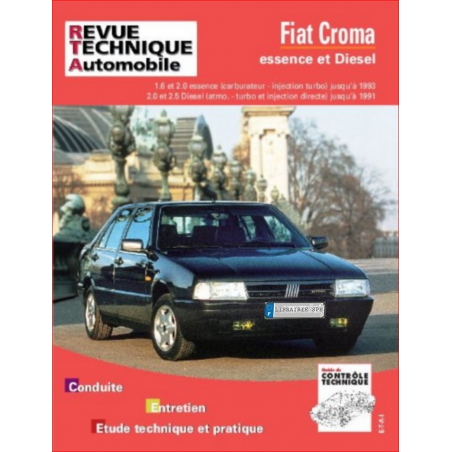 REVUE TECHNIQUE FIAT CROMA ESSENCE ET DIESEL - RTA 712 | 9782726871218 |