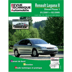 REVUE TECHNIQUE RENAULT LAGUNA 2 phase 1 (2000 à 2005) - RTA 653 | 9782726865316 |