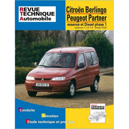 REVUE TECHNIQUE PEUGEOT PARTNER (1996 à 2002) - TU et XUD - RTA 602 | 9782726860212 |