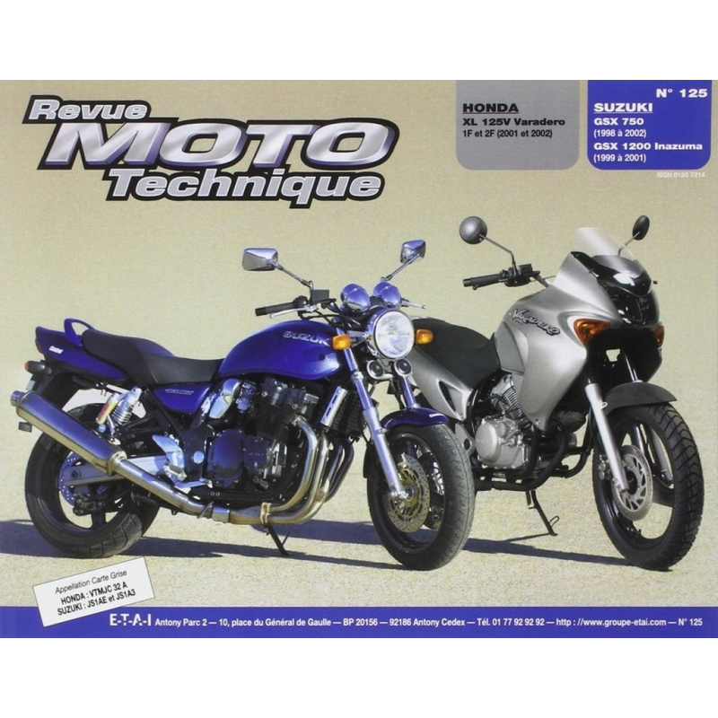 Revue Technique Moto HONDA XL 125 VARADERO (2001-2002) | RMT 125 |