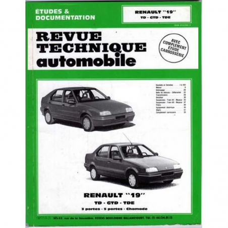 REVUE TECHNIQUE RENAULT 19 TD / GTD et TDE | ETDUESR19 |