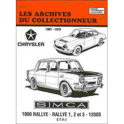 REVUE TECHNIQUE Simca 1000 Rallye 1,2,3 1200S - ARC 37 | ARC 37 |