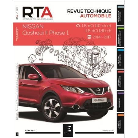 REVUE TECHNIQUE NISSAN QASHQAI 2 (2014 à ce jour) - RTA 822 | 9791028306199 |