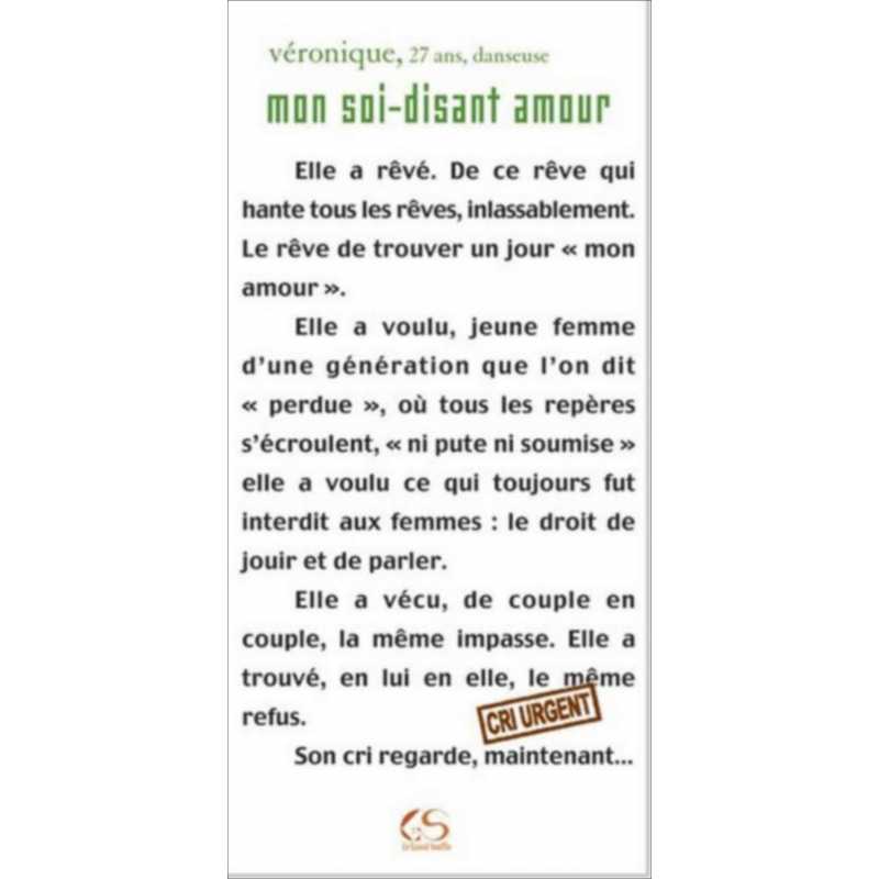 Mon soit disant amour Ed. Le Grand Souffle | 9782952076098 |
