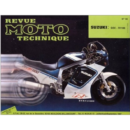 REVUE MOTO TECHNIQUE SUZUKI GSX-R 1100 de 1986 et 1987 - RMT 66 | 9782726890608 |