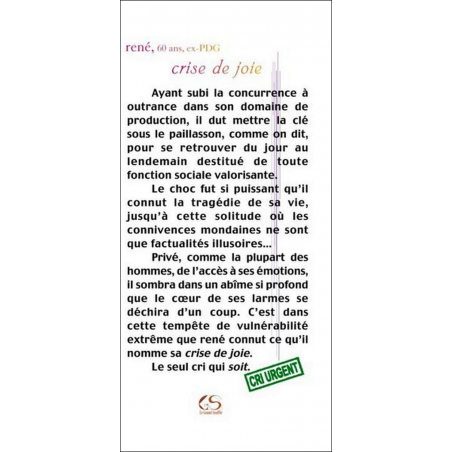 Crise de joie de René Ed. Le Grand Souffle | 9782916492186 |