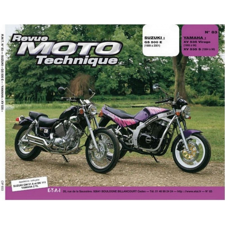 REVUE MOTO TECHNIQUE YAMAHA XV 535 VIRAGO de 1988 à 1996 - RMT 83 | 9782726891315 |