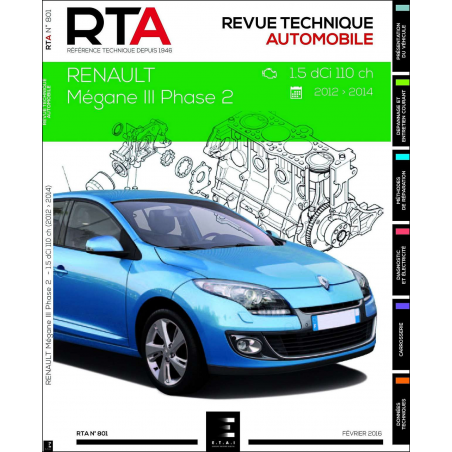 REVUE TECHNIQUE RENAULT MEGANE 3 de 2012 à 2014 | 9782726880159 |