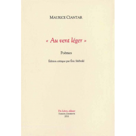 AU VENT LÉGER - POÈMES de MAURICE CIANTAR | 9782355480591 |