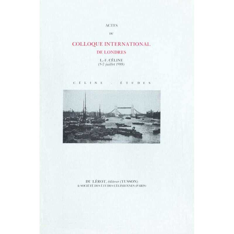 ACTES DU COLLOQUE INTERNATIONAL DE LONDRES 1988 | ACTES COLLOQUES 1988 |