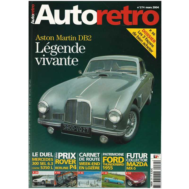Autoretro n° 274 - ASTON MARTIN DB2 | autoretro 274 |