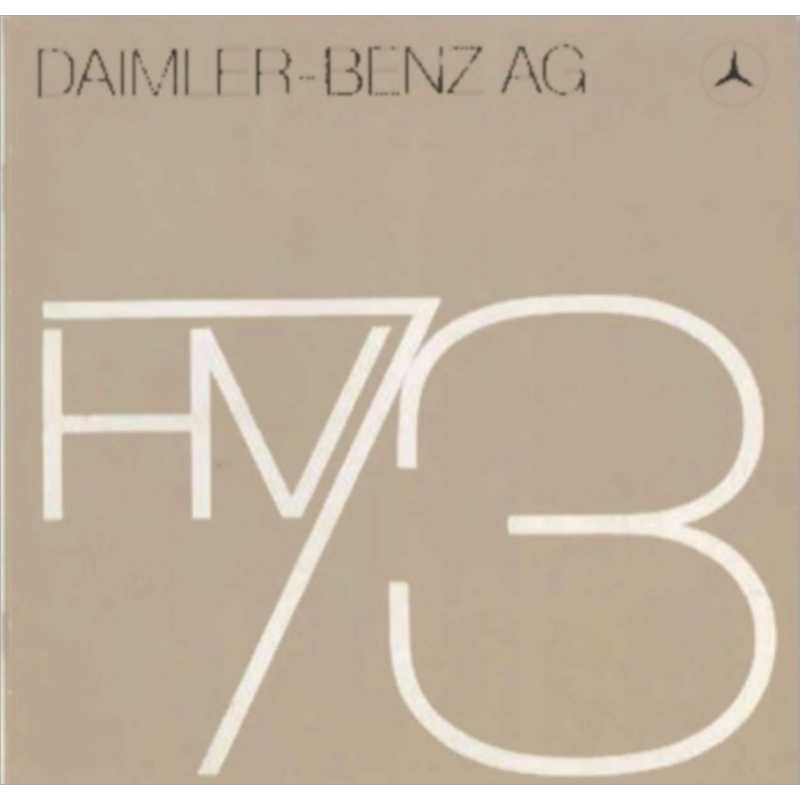 BROCHURE DAIMLER-BENZ AG HV73 | DAIMLER-BENZ AG HV73 |