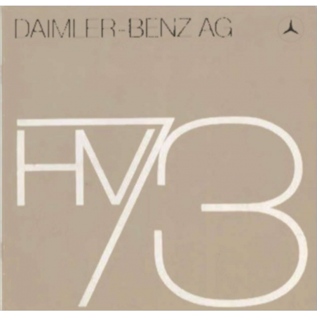 BROCHURE DAIMLER-BENZ AG HV73 | MER252 - Ref: AG HV73 |