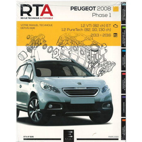 REVUE TECHNIQUE PEUGEOT 2008 1 Phase 1 Essence (2013-2016) - RTA 835 | 9791028307783 |