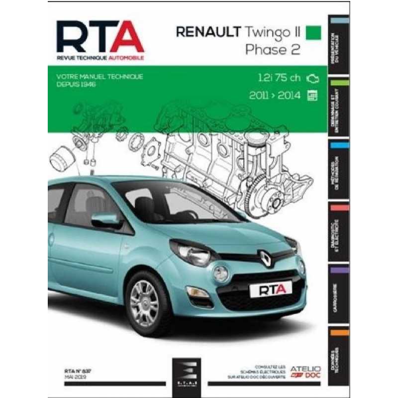 REVUE TECHNIQUE RENAULT TWINGO 2 PHASE 2 Essence (2011 à 2014) - RTA 837 | 9791028307806 |