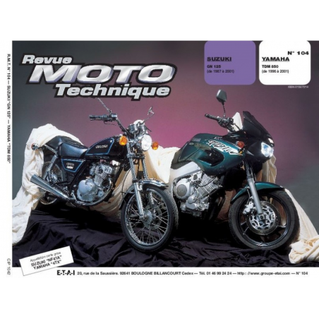 REVUE MOTO TECHNIQUE YAMAHA TDM 850 de 1996 à 2001 - RMT 104 | 9782726891339 |