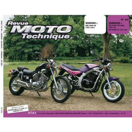 REVUE MOTO TECHNIQUE SUZUKI GS 500 de 1989 à 2001 - RMT 83 | 9782726891315 |