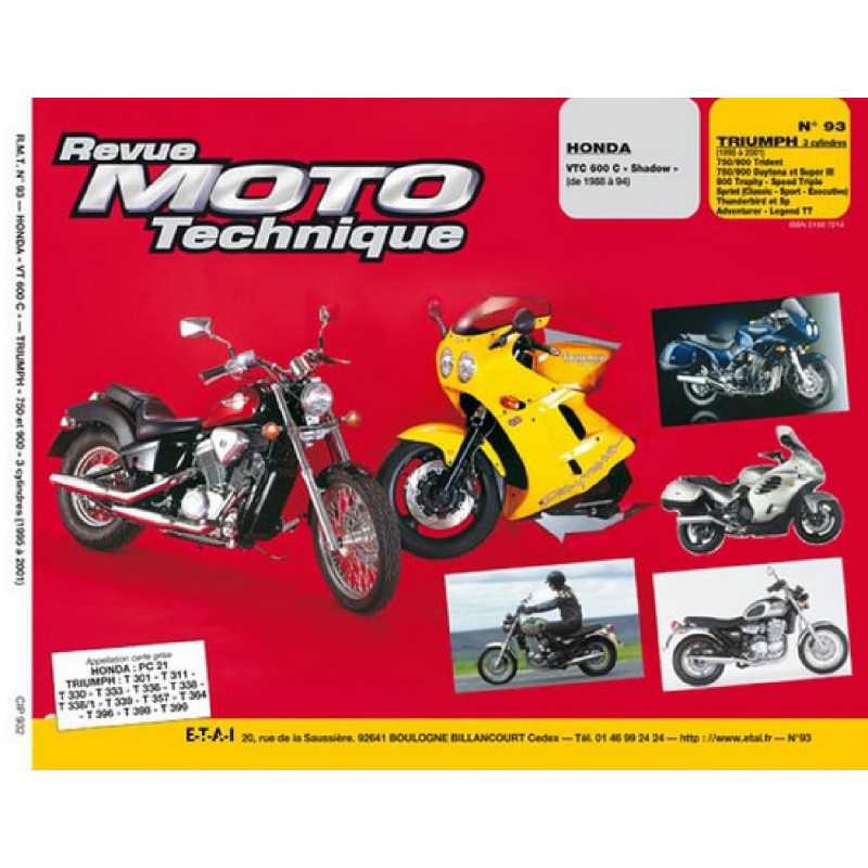 Revue Technique Moto HONDA VTC 600 SHADOW (1988-1994) | RMT 093 |