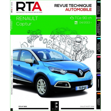REVUE TECHNIQUE RENAULT CAPTUR 1 PHASE 1 (2013 à 2017) - RTA 836 | 9791028307790 |