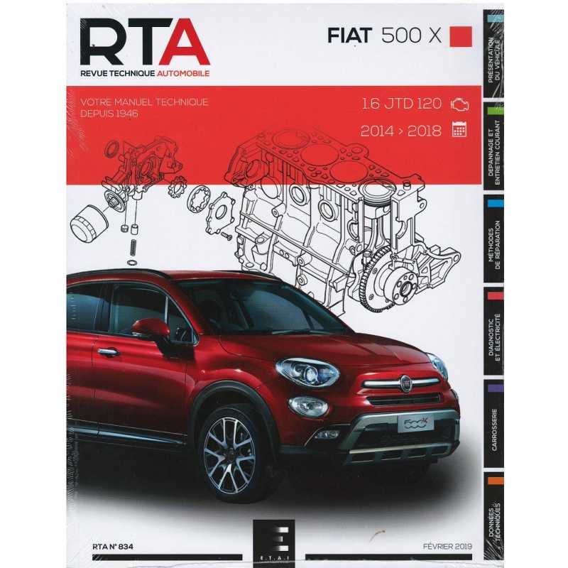 REVUE TECHNIQUE FIAT 500X (2014 à ce jour) - RTA 834 | 9791028307776 |