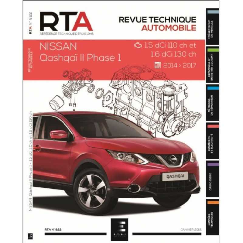 REVUE TECHNIQUE NISSAN QASHQAI 2 (2014 à ce jour) - RTA 822 | 9791028306199 |