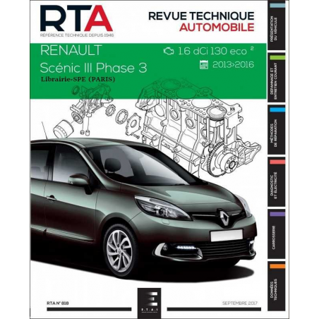 REVUE TECHNIQUE RENAULT SCENIC 3 PHASE 3 (2013 - 2016) - RTA 818 | 9791028306137 |