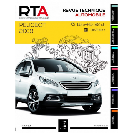 REVUE TECHNIQUE PEUGEOT 2008 PHASE 1 Diesel (2013 à 2016) - RTA 809 | 9791028306038 |