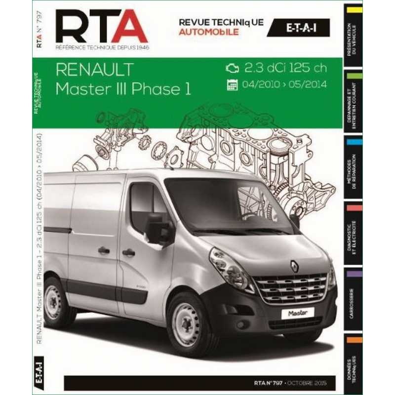 REVUE TECHNIQUE RENAULT MATSER III PHASE 1 de 2010 à 2014 - RTA B797 | 9782726879757 |