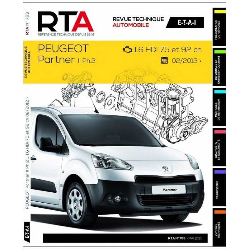 REVUE TECHNIQUE PEUGEOT PARTNER 2 PHASE 2 (2012 à 2015) - RTA 793 | 9782726879351 |