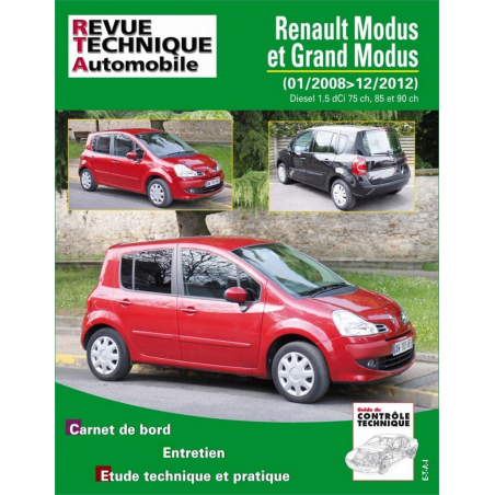 REVUE TECHNIQUE RENAULT MODUS PHASE 2 Diesel (2008 à 2012) - RTA B775 | 9782726877555 |