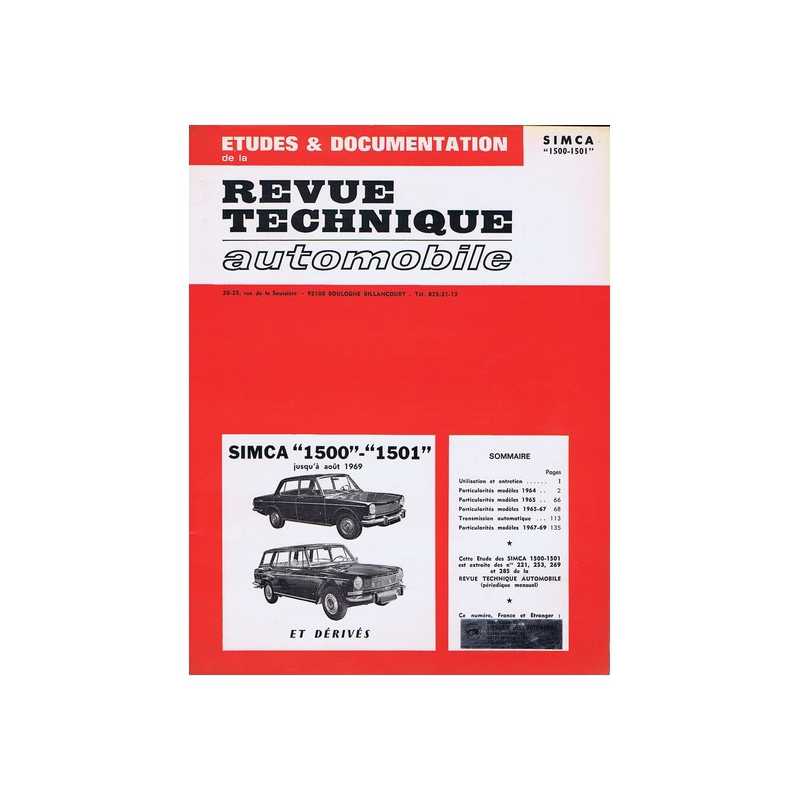 RTA 221/253/269/285 Simca 1500 - 1501 et dérivés -08/1969 | RTA221 |