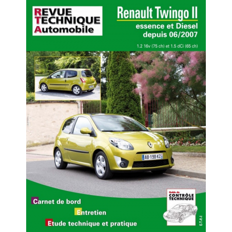 REVUE TECHNIQUE RENAULT TWINGO 2 phase 1 (2007 à 2011) - RTA B733 | 9782726873359 |