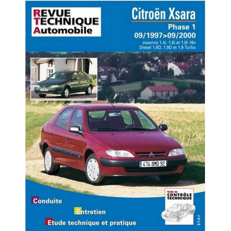 REVUE TECHNIQUE CITROEN XSARA PHASE 1 (1997 à 2000) - RTA 110 | 9782726811016 |